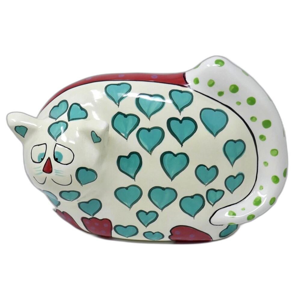 Bella Casa by Ganz Large Colorful Ceramic Cat Bank